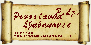 Prvoslavka LJubanović vizit kartica